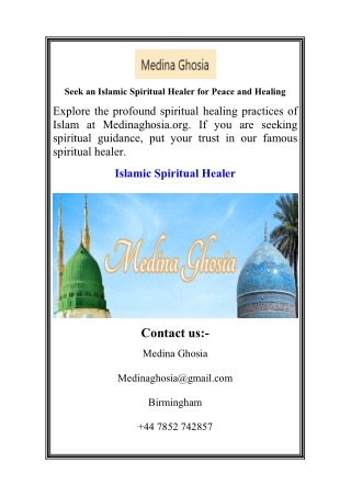 Seek an Islamic Spiritual Healer for Peace and Healing