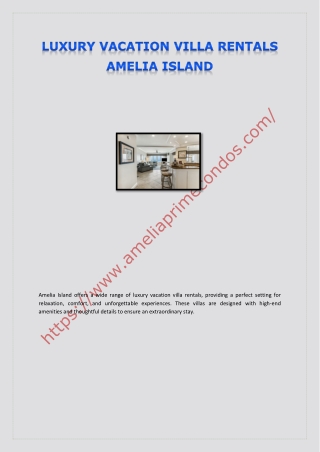 LUXURY VACATION VILLA RENTALS AMELIA ISLAND