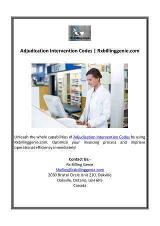 Adjudication Intervention Codes | Rxbillinggenie.com