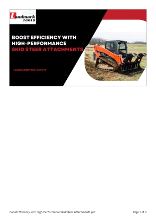 Boost Efficiency with High-Performance Skid Steer Attachments