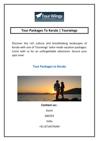 Tour Packages To Kerala | Tourwings