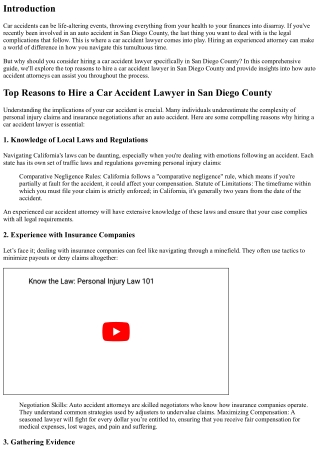 Top Reasons to Hire a Car Accident Lawyer in San Diego County