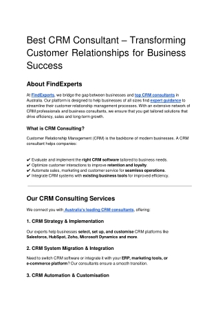 Best CRM Consultant – Transforming Customer Relationships for Business Success (1)