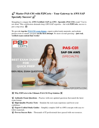 Master PAS-C01 with Real Exam Dumps – Verified & Up-to-Date!