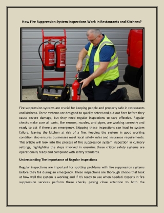 How Fire Suppression System Inspections Work in Restaurants and Kitchens