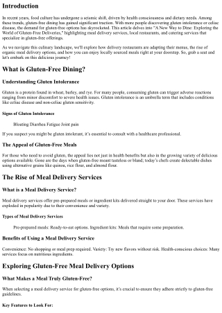 “A New Way to Dine: Exploring the World of Gluten-Free Deliveries”