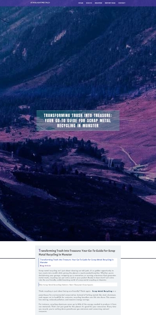 Transforming Trash into Treasure Your Go-To Guide for Scrap Metal Recycling in Munster