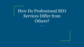 How Do Professional SEO Services Differ from Others_