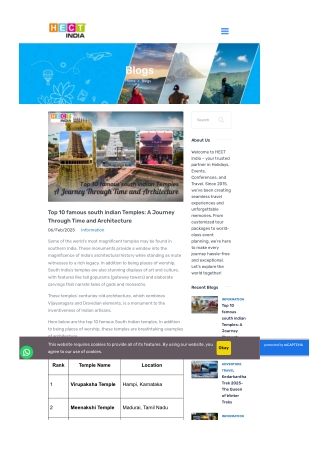 Top 10 famous south Indian Temples A Journey Through Time and Architecture