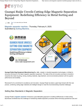 Guangxi Ruijie Unveils Cutting-Edge Magnetic Separation Equipment_ Redefining Efficiency in Metal Sorting and Beyond