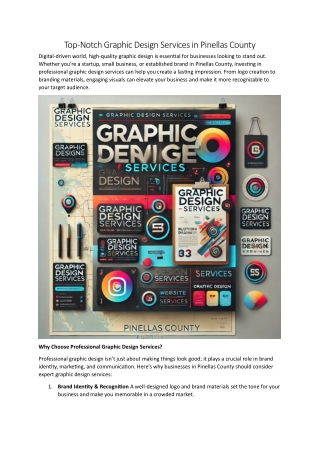 Top-Notch Graphic Design Services in Pinellas County