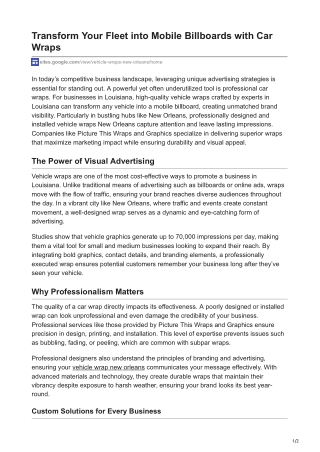 Transform Your Fleet into Mobile Billboards with Car Wraps