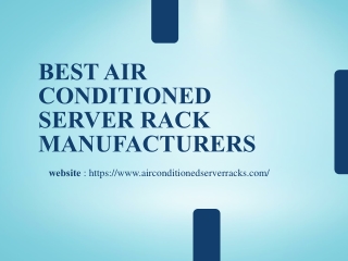 Best Air Conditioned Server Rack Manufacturers
