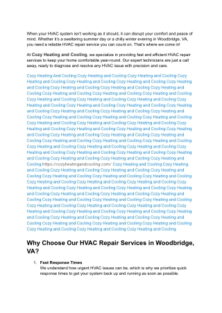 Quick and Reliable HVAC Repair Services in Woodbridge, VA