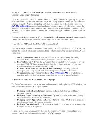Master the SAA-C03 Exam with P2PCerts: Your Ultimate Guide