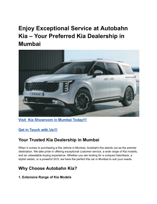 Enjoy Exceptional Service at Autobahn Kia – Your Preferred Kia Dealership in Mumbai (1)