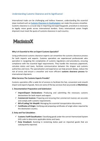 Understanding Customs Clearance and Its Significance!