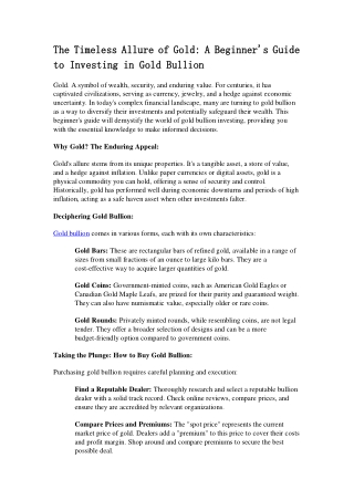 The Timeless Allure of Gold