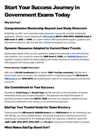 Start Your Success Journey in Government Exams Today