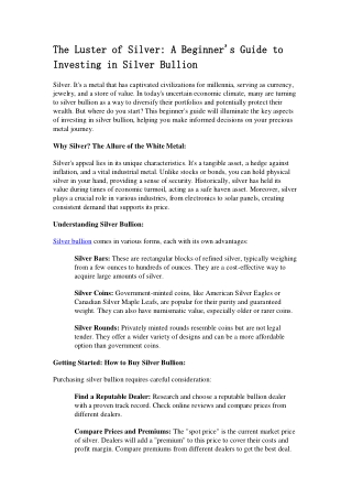 The Luster of Silver