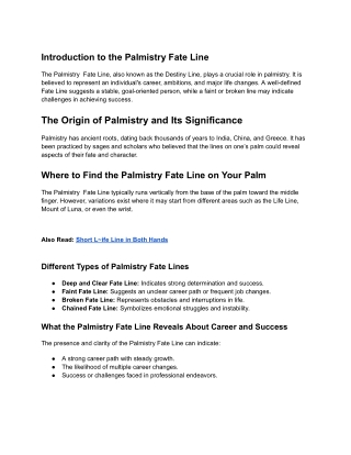 Palmistry Fate Line: The Ultimate Guide to Unlocking Your Destiny