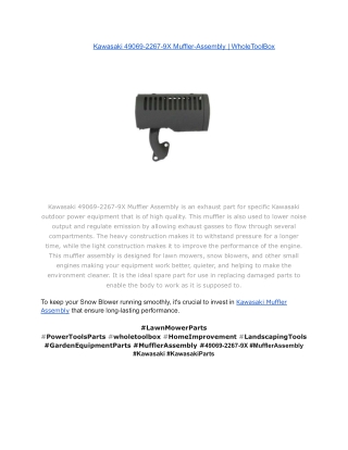 Kawasaki 49069-2267-9X Muffler-Assembly _ WholeToolBox