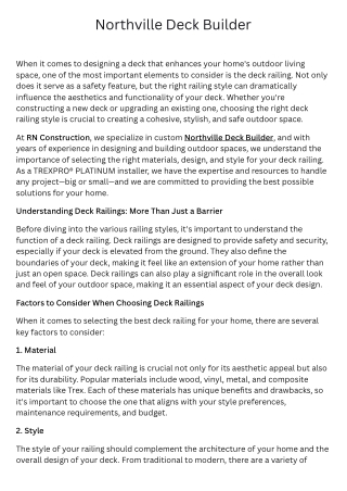 Northville Deck Builder