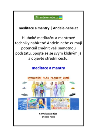 meditace a mantry | Andele-nebe.cz