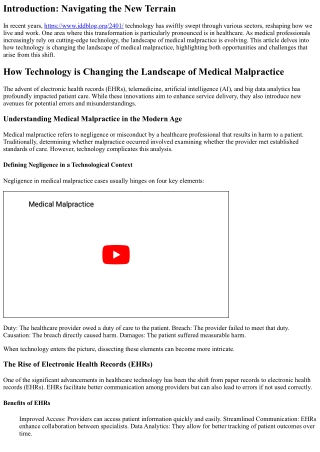 How Technology is Changing the Landscape of Medical Malpractice
