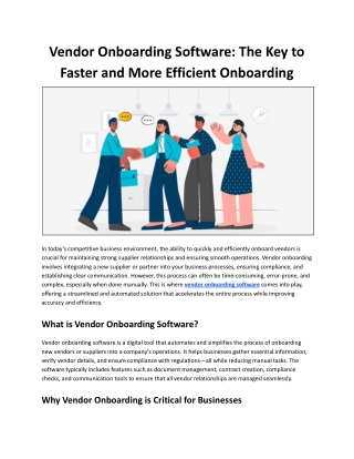 Vendor Onboarding Software_ The Key to Faster and More Efficient Onboarding