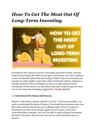 Maximizing Your Long-Term Investments: A Smart Investor Guide