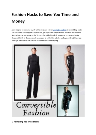 Fashion with innovative and stylish convertible clothing.