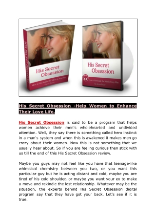 The Key to Lasting Love: How ‘His Secret Obsession’ Empowers Women in Romance