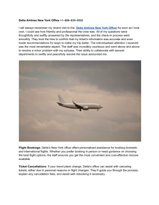 Delta Airlines New York Office  1–888–839–0502