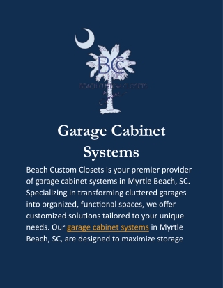 Garage Cabinet Systems: Innovative Storage for a Clutter-Free Garage