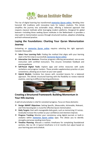 Mastering Quran Memorization in the Digital Age Your Complete Roadm