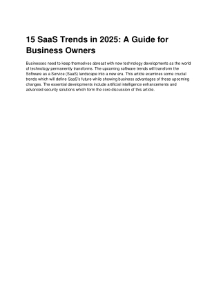 15 SaaS Trends in 2025: Key Insights for Business Owners