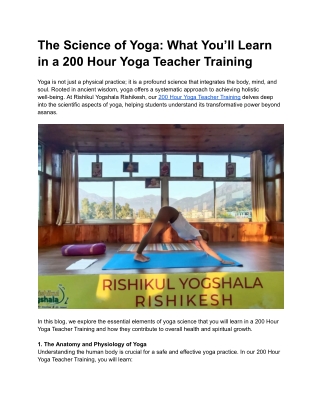 The Science of Yoga_ What You’ll Learn in a 200 Hour Yoga Teacher Training