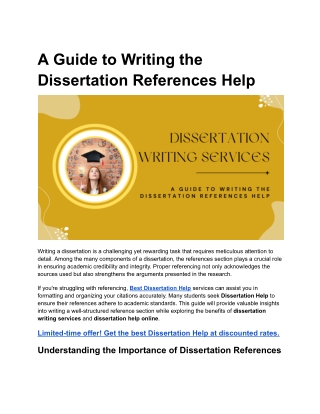 A Guide to Writing the Dissertation References Help