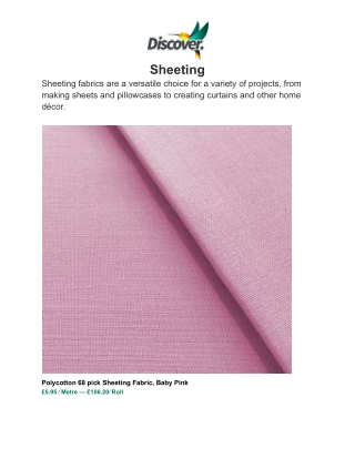Buy Polyester Cotton Sheeting Fabric The Perfect Blend of Comfort & Durability
