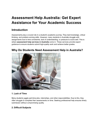 Assessment Help Australia_ Get Expert Assistance for Your Academic Success