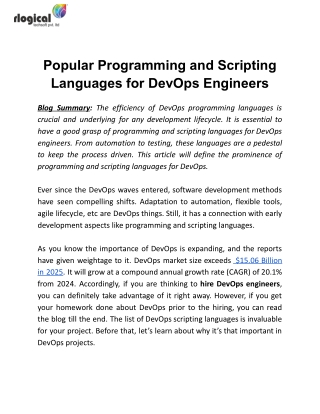 Popular Programming and Scripting Languages for DevOps Engineers