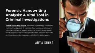 From Ink to Evidence: The Role of Handwriting Analysis in Forensics