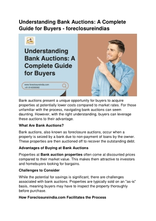 Understanding Bank Auctions - A Complete Guide for Buyers-foreclosureinda