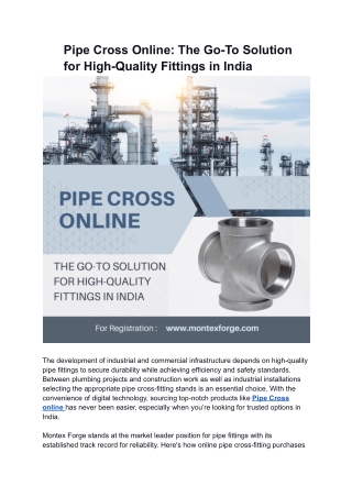Pipe Cross Online_ The Go-To Solution for High-Quality Fittings in India