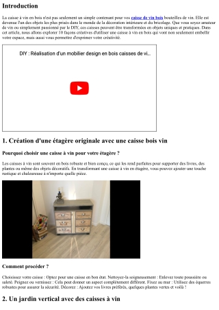 10 façons créatives d'utiliser une caisse à vin en bois