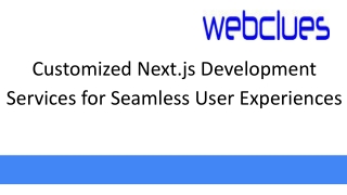 Customized Next.js Development Services for Seamless User Experiences