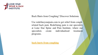 Back Hurts from Coughing Discover Solutions