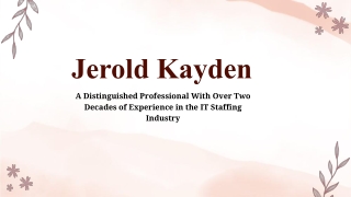 Jerold Kayden - An Inspirational Maestro - Boston, MA
