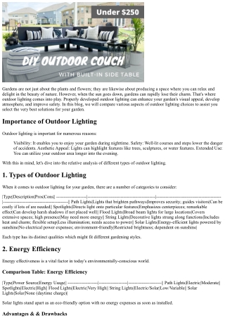 How to Improve Your Garden with Sensational Outdoor Lighting